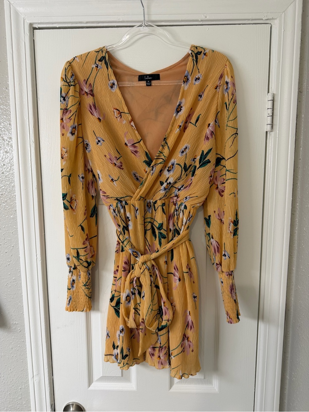 Lulu's For the Perfect Day Orange Floral Print Pleated Mini Dress Size Medium - Picture 5 of 15